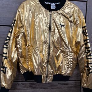 Women’s PINK gold/black jacket with Sherpa lining